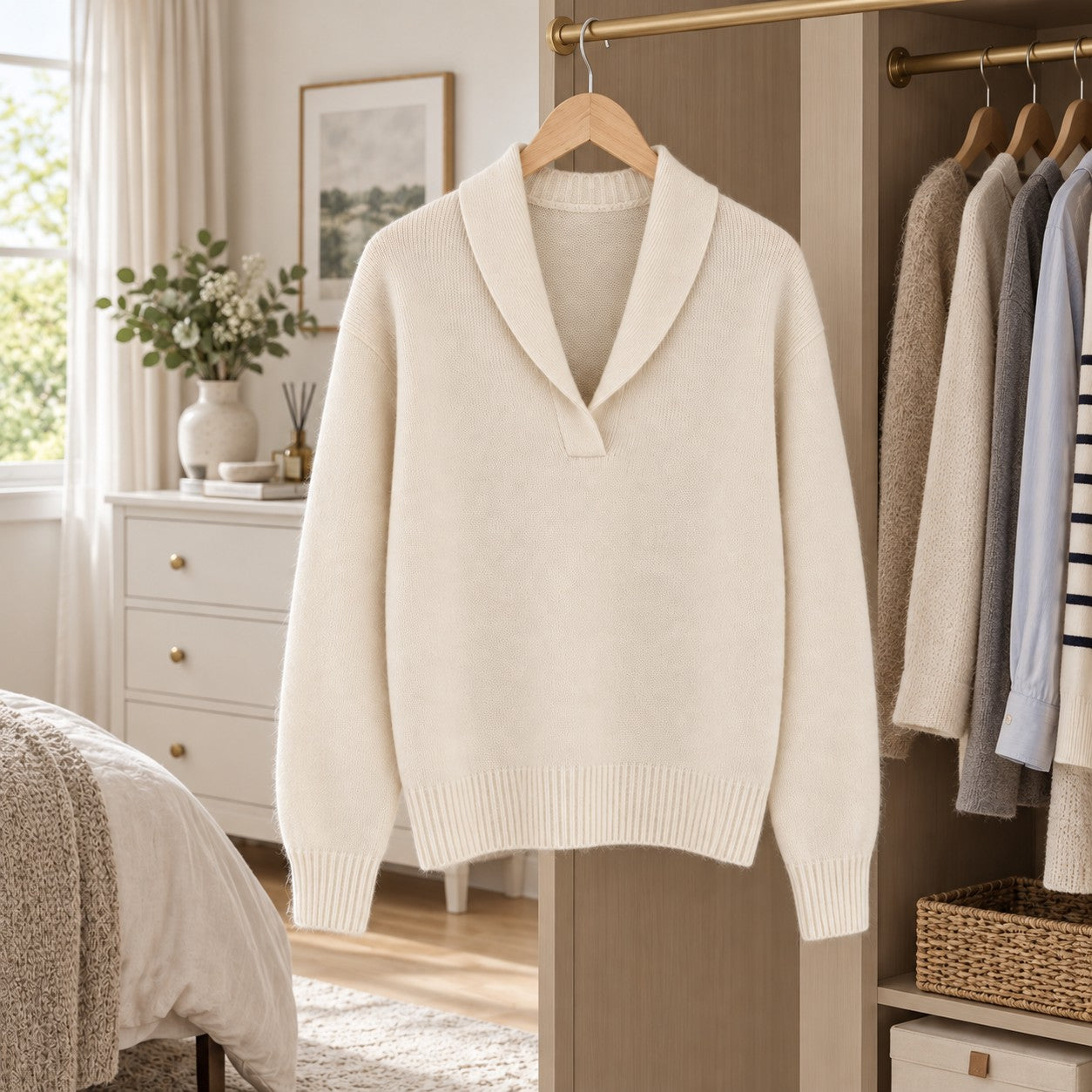 Antonine Pullover in Creme im Schrank