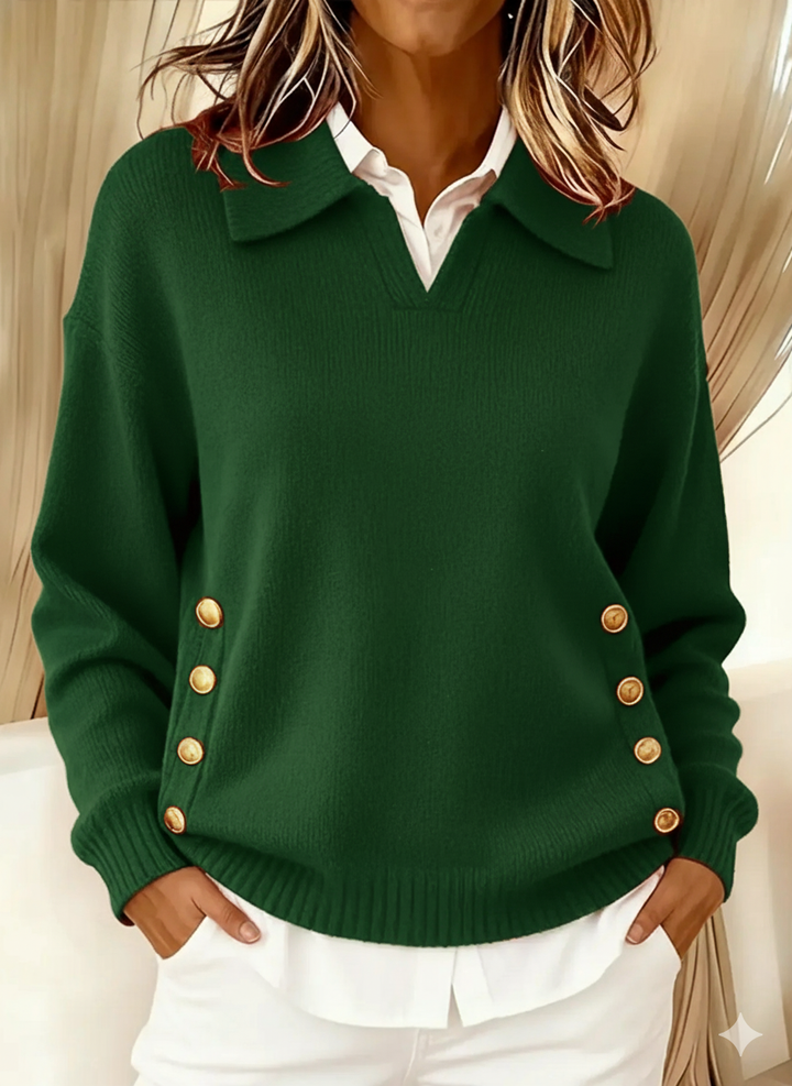 Vynette™ | Pullover mit V-Ausschnitt und Kragen