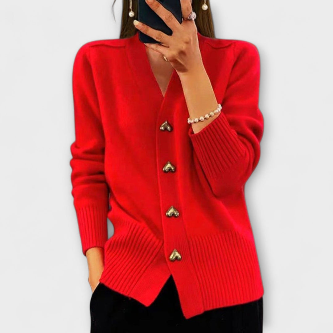 Marij – Damen-Pullover mit V-Ausschnitt im Vintage-Look – Mila Haus