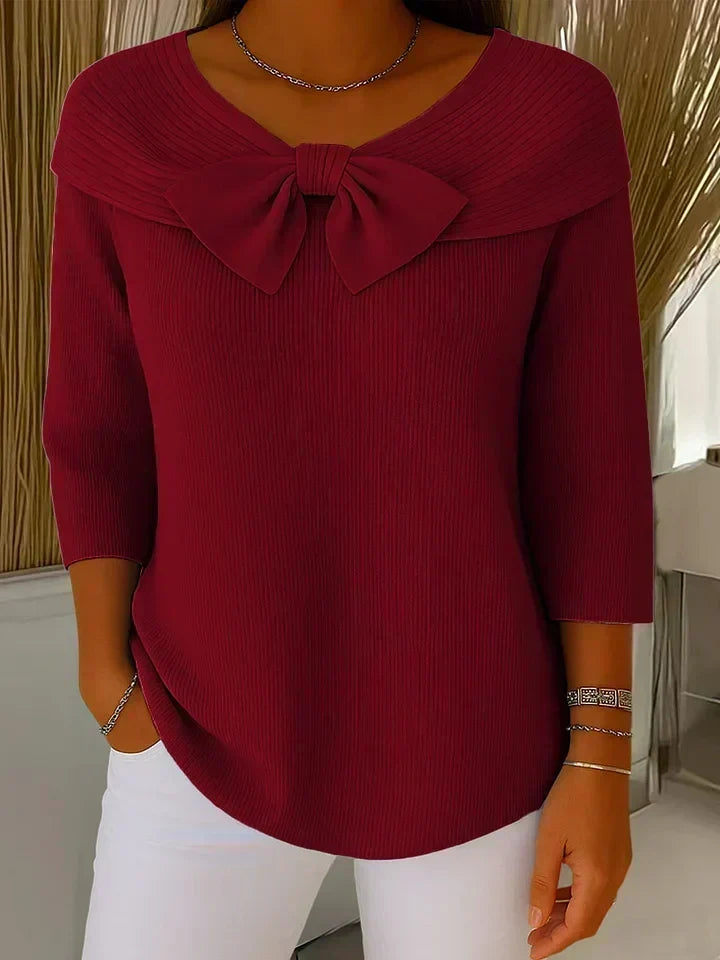 Tivella™ | Pullover mit Knoten und Rundhals