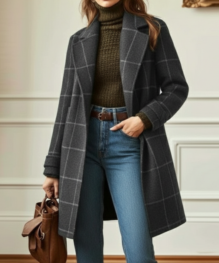 Oxford | Wolleffekt Karomantel