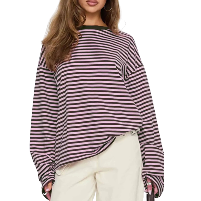 Lydia | Versatile Striped Long Sleeve Shirt