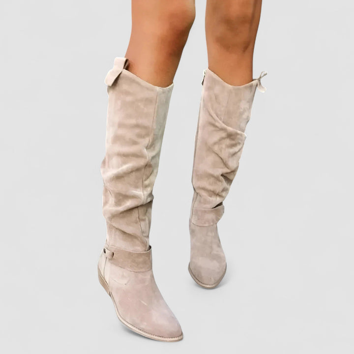 Adeliza | Kniehohe Reitstiefel mit gerafftem Schaft