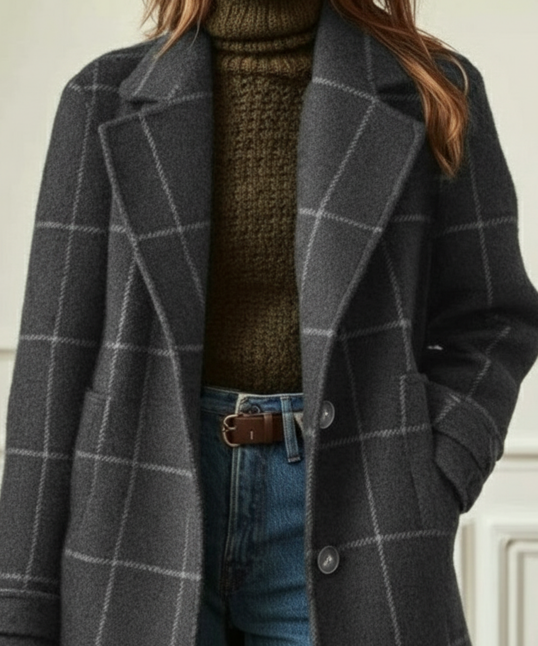 Oxford | Wolleffekt Karomantel