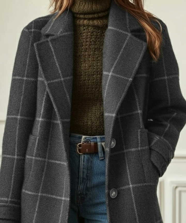 Oxford | Wolleffekt Karomantel
