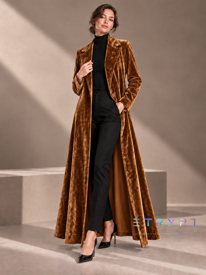 Beatrice | Samt Offene Maxi Jacke