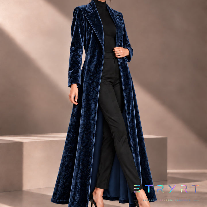 Beatrice | Samt Offene Maxi Jacke