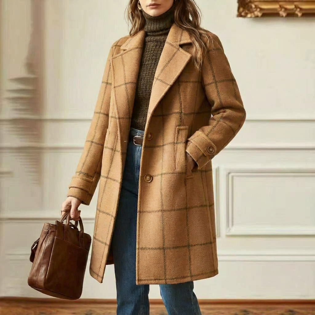 Oxford | Wolleffekt Karomantel
