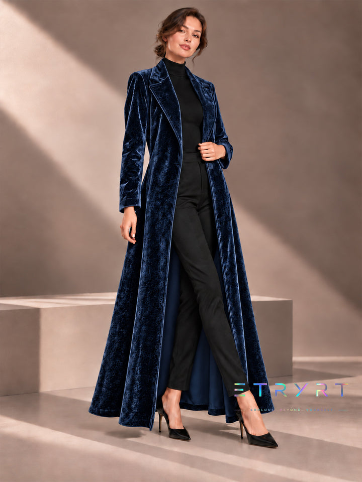 Beatrice | Samt Offene Maxi Jacke