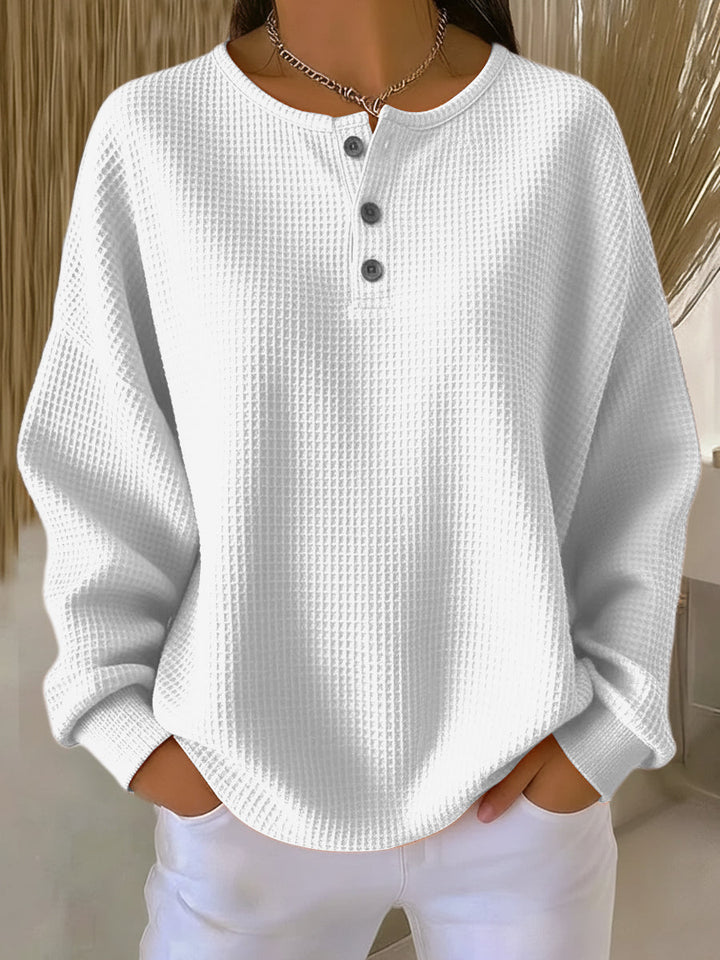 Mirabel™ | Sweatshirt Henley in Waffelstruktur Komfortabel