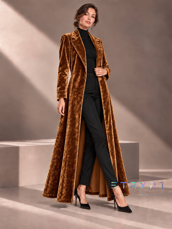 Beatrice | Samt Offene Maxi Jacke