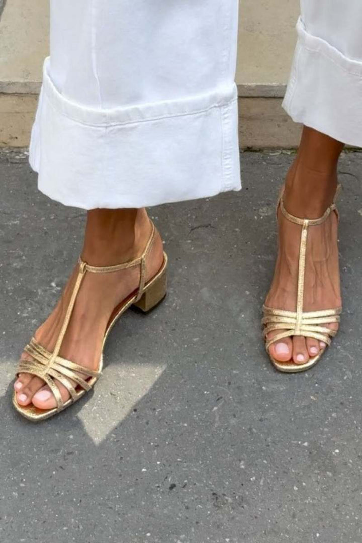 Allegra | Goldene Sandalen Eleganz für den Alltag