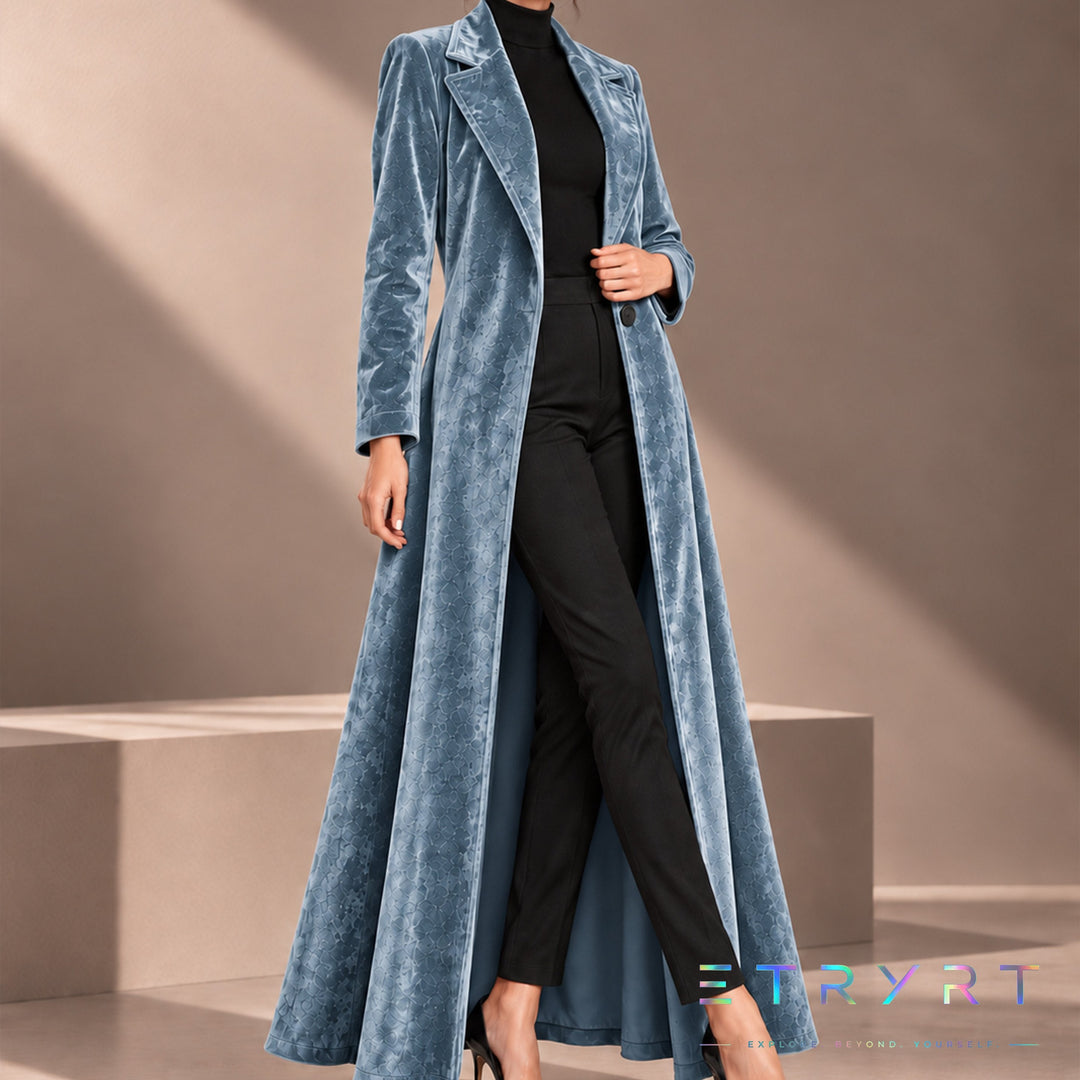 Beatrice | Samt Offene Maxi Jacke