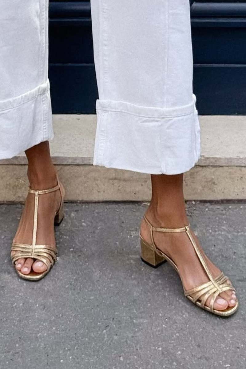 Allegra | Goldene Sandalen Eleganz für den Alltag