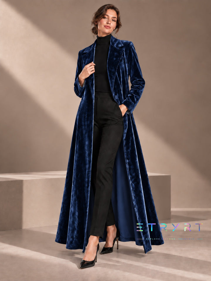 Beatrice | Samt Offene Maxi Jacke