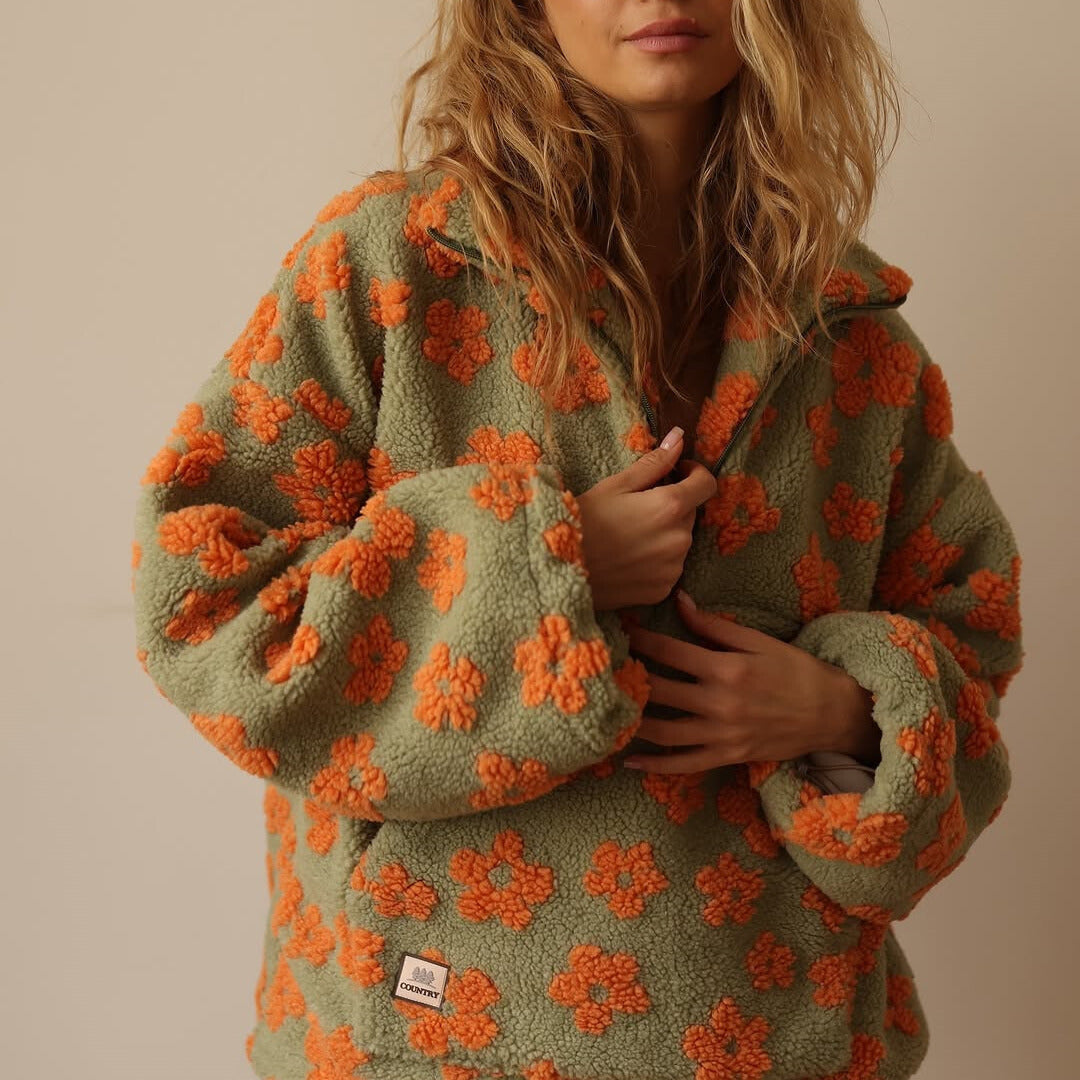 ELODIE - Floral Sweatshirt aus weichem Fleece