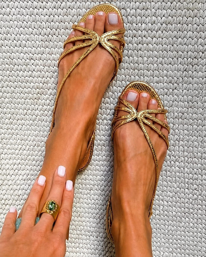 Ginevra | Goldene Sandalen Elegante Sommerlichkeit