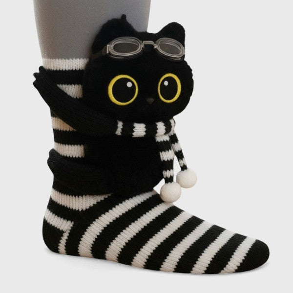 Sofía™ | Gestreifte Katzen-Socken