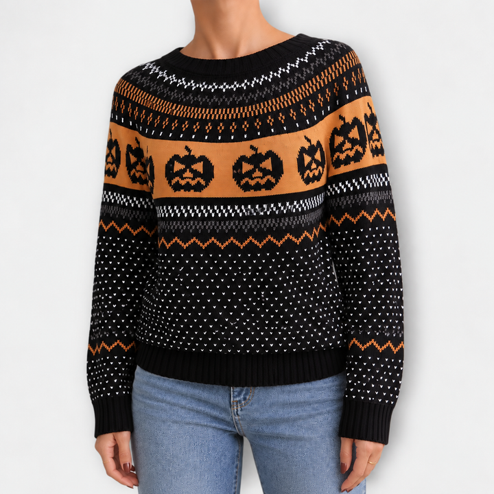 Hekate | Halloween Pünktchen-Strickpullover