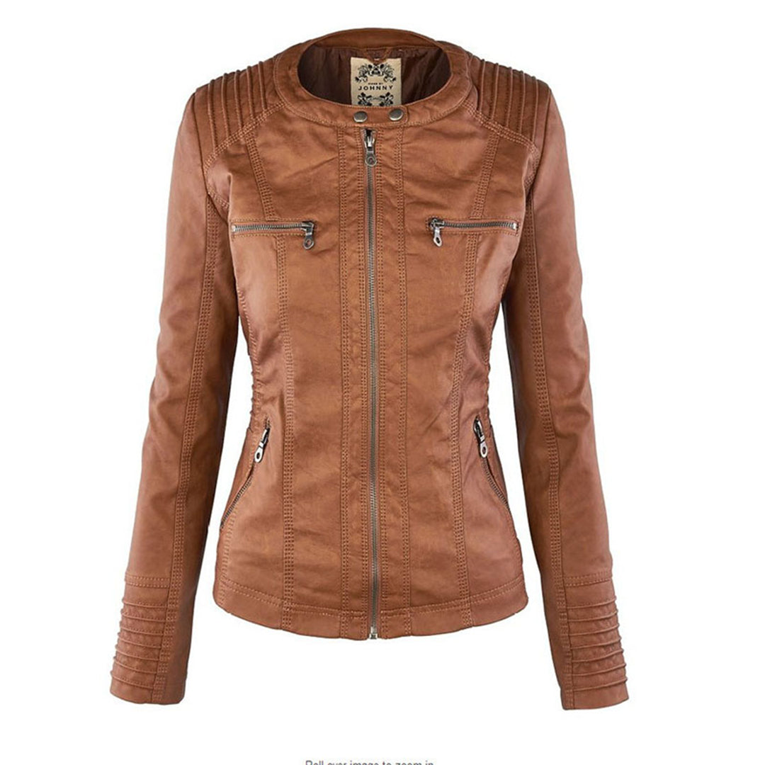 Monica | Leder-Look Bikerjacke
