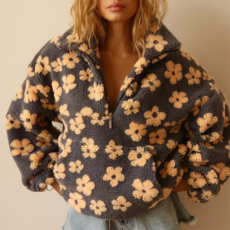ELODIE - Floral Sweatshirt aus weichem Fleece
