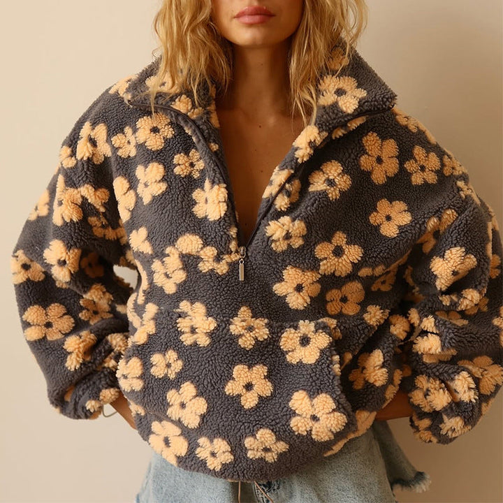 ELODIE - Floral Sweatshirt aus weichem Fleece
