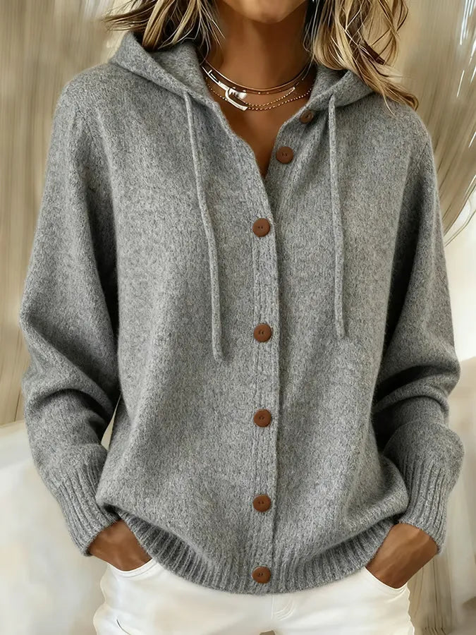 Brenda™ | Bequemer Kapuzencardigan mit Knöpfen