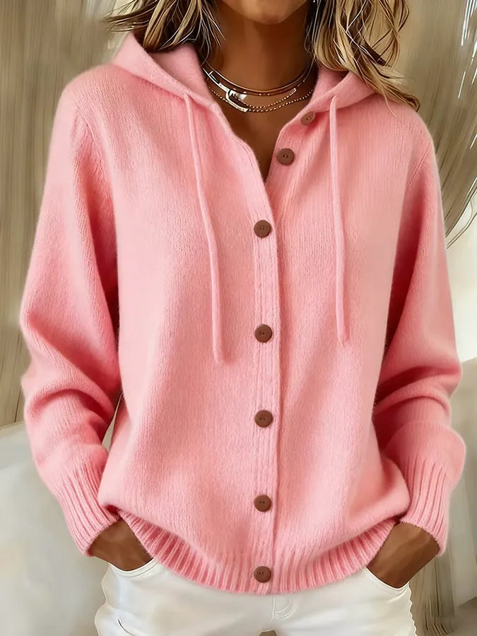 Brenda™ | Bequemer Kapuzencardigan mit Knöpfen