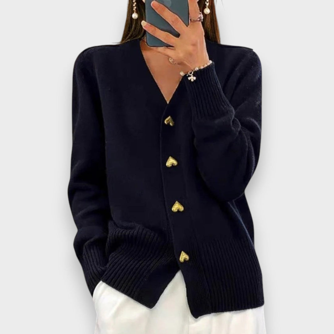 Armelle | Elegant Cardigan with Heart Buttons