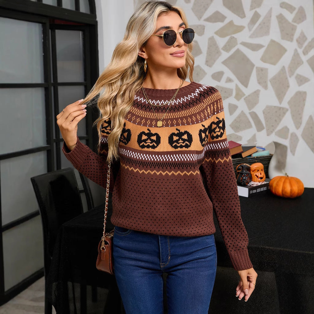 Hekate | Halloween Pünktchen-Strickpullover