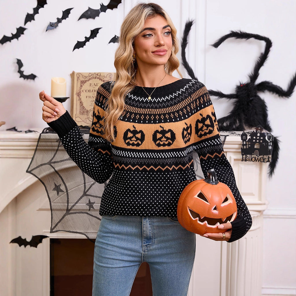 Hekate | Halloween Pünktchen-Strickpullover