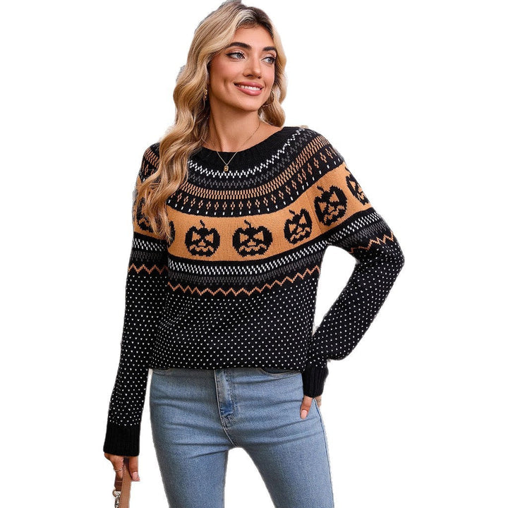 Hekate | Halloween Pünktchen-Strickpullover