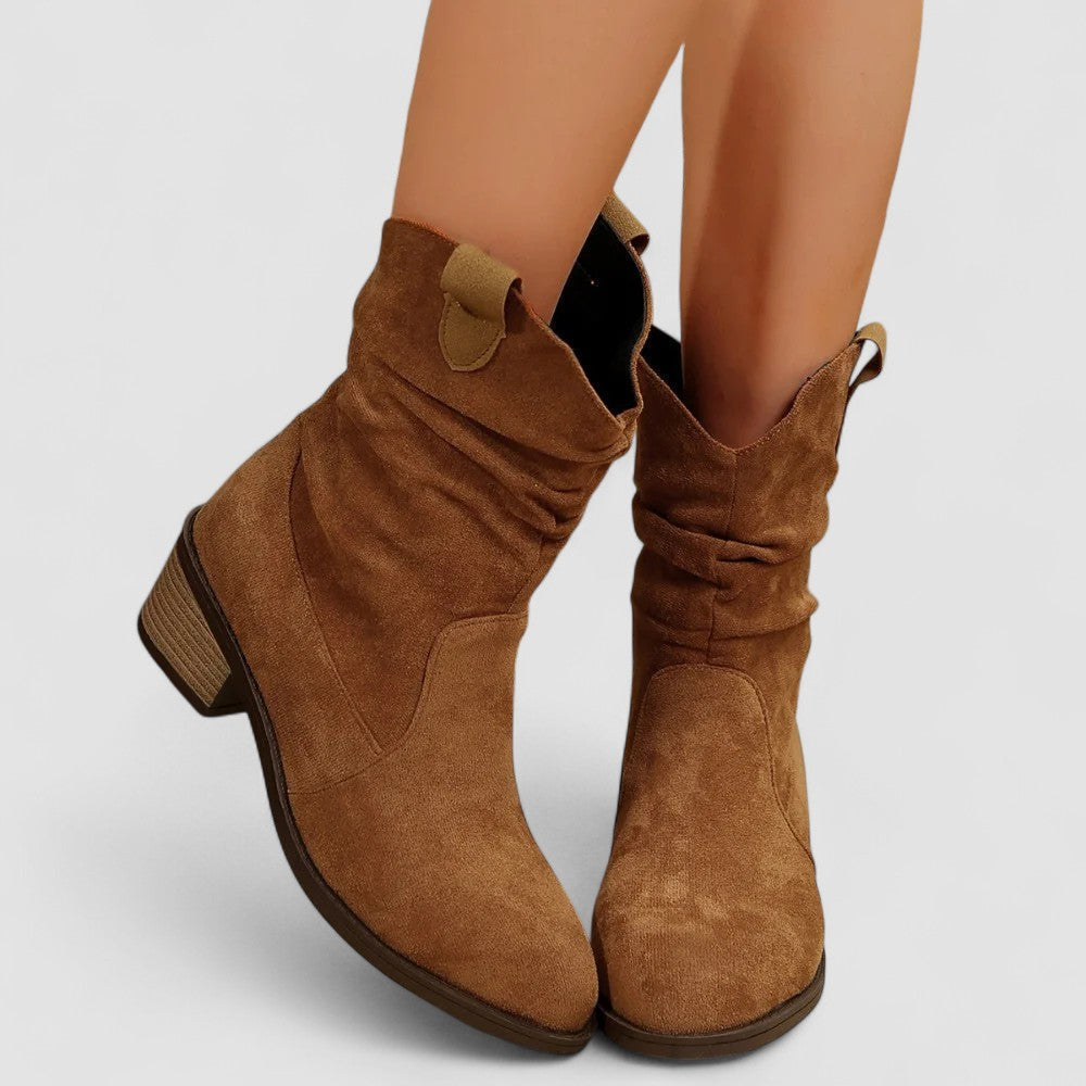 Cleo | Westernstiefeletten mit gerafftem Schaft