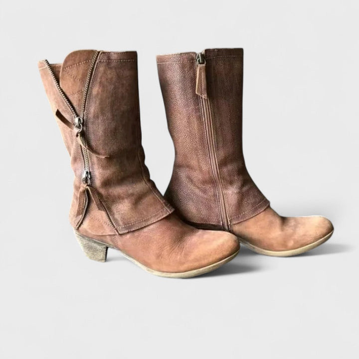 Alma - Vintage Stiefeletten mit mittlerer Schaftlänge