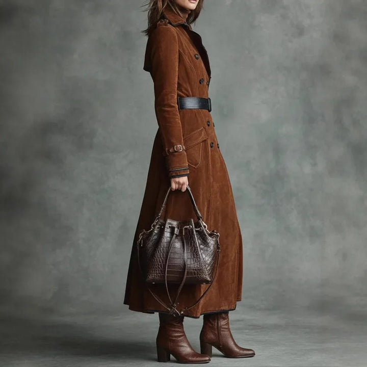 Georgina | Gürtelter Longline-Trenchcoat
