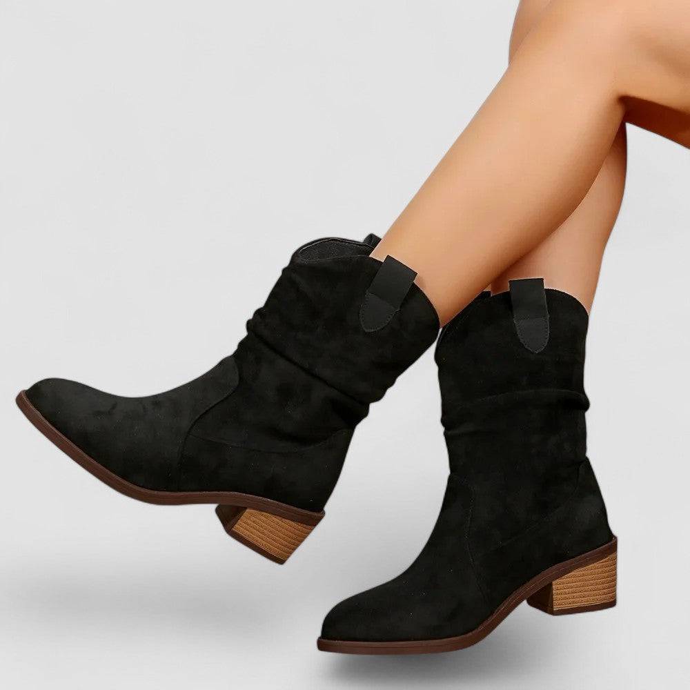 Cleo | Westernstiefeletten mit gerafftem Schaft
