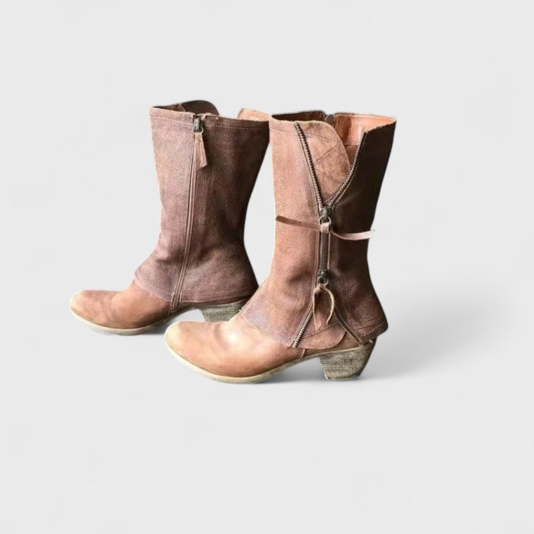 Alma - Vintage Stiefeletten mit mittlerer Schaftlänge