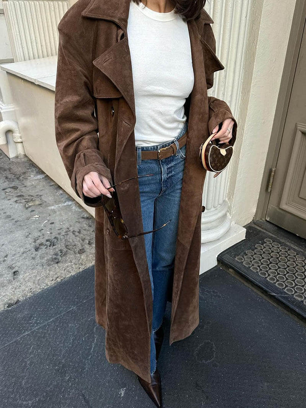 Arizonia | Eleganter Trenchcoat aus Wildleder