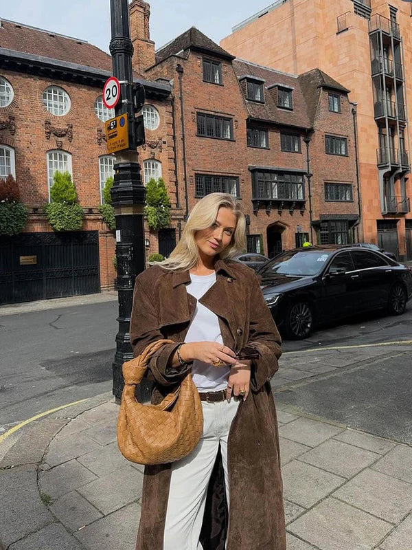 Arizonia | Eleganter Trenchcoat aus Wildleder