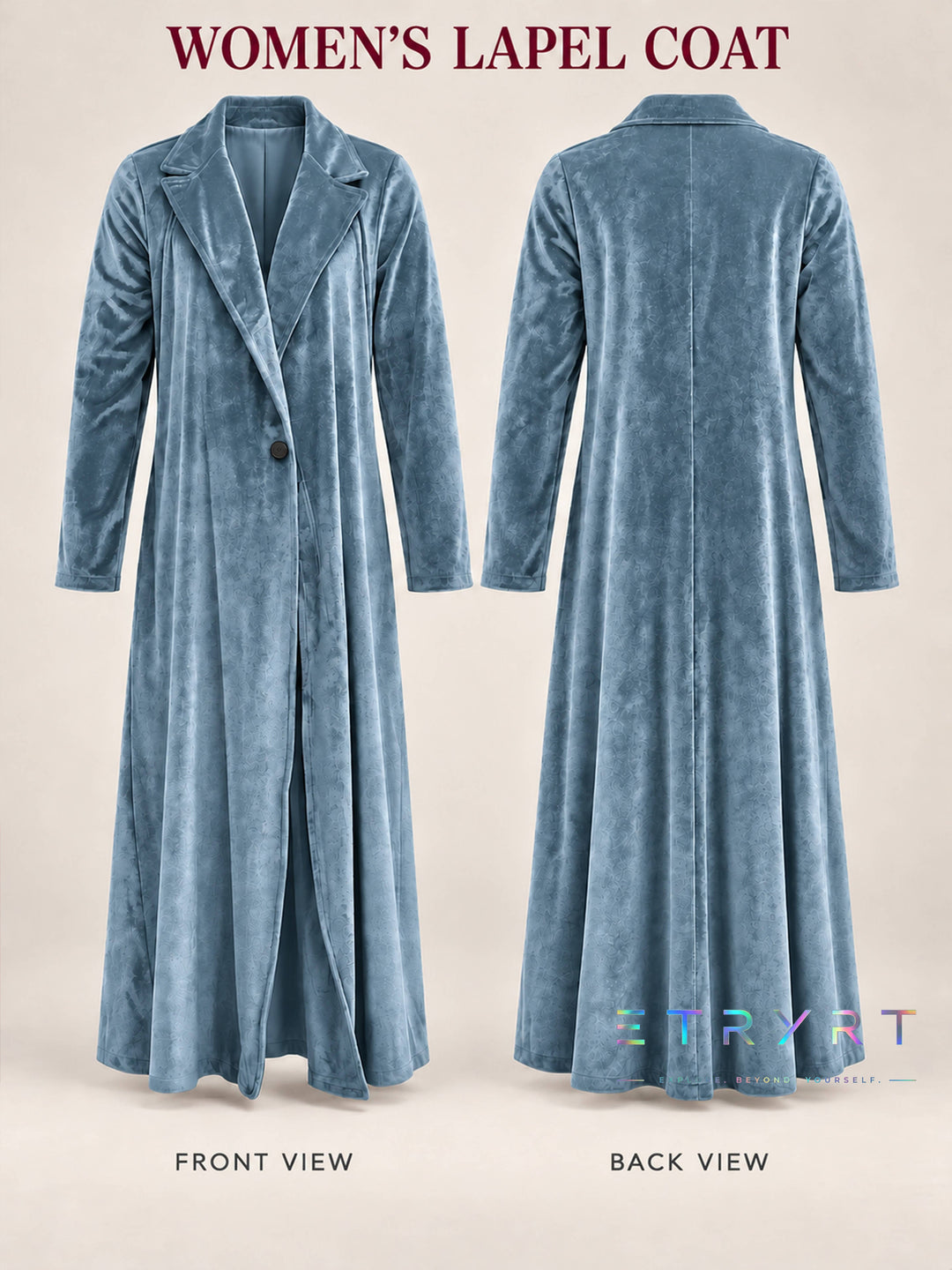 Beatrice | Samt Offene Maxi Jacke
