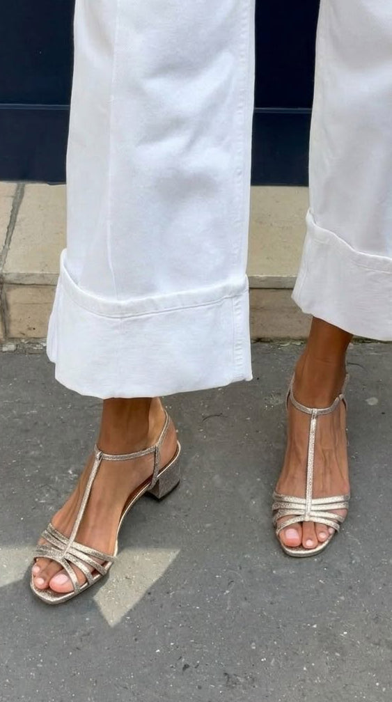 Allegra | Goldene Sandalen Eleganz für den Alltag