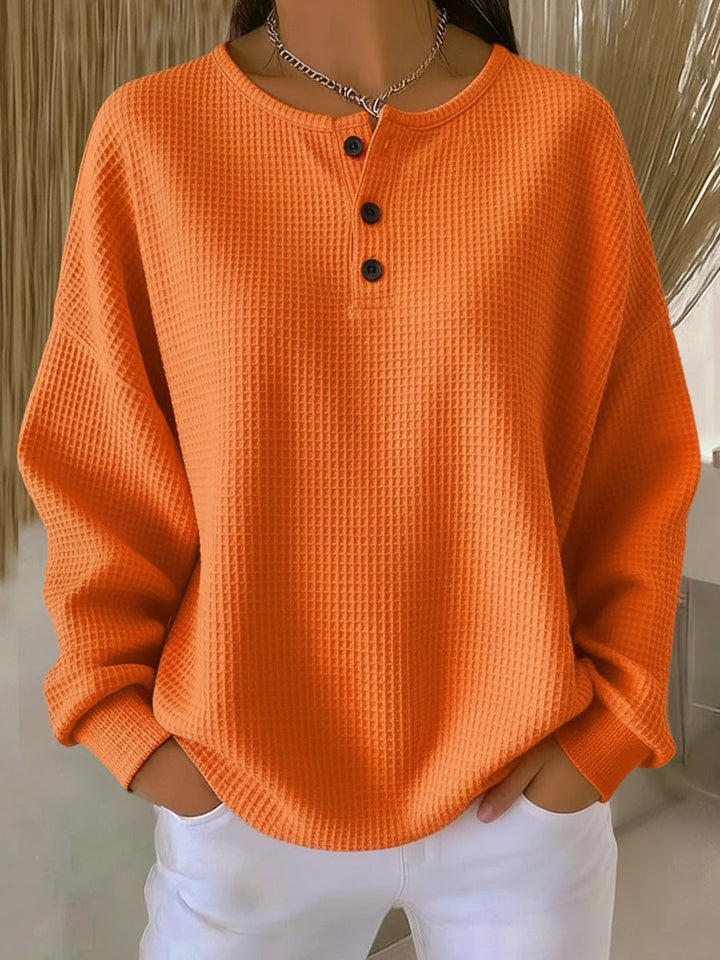Mirabel™ | Sweatshirt Henley in Waffelstruktur Komfortabel