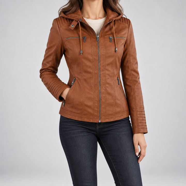 Monica | Leder-Look Bikerjacke