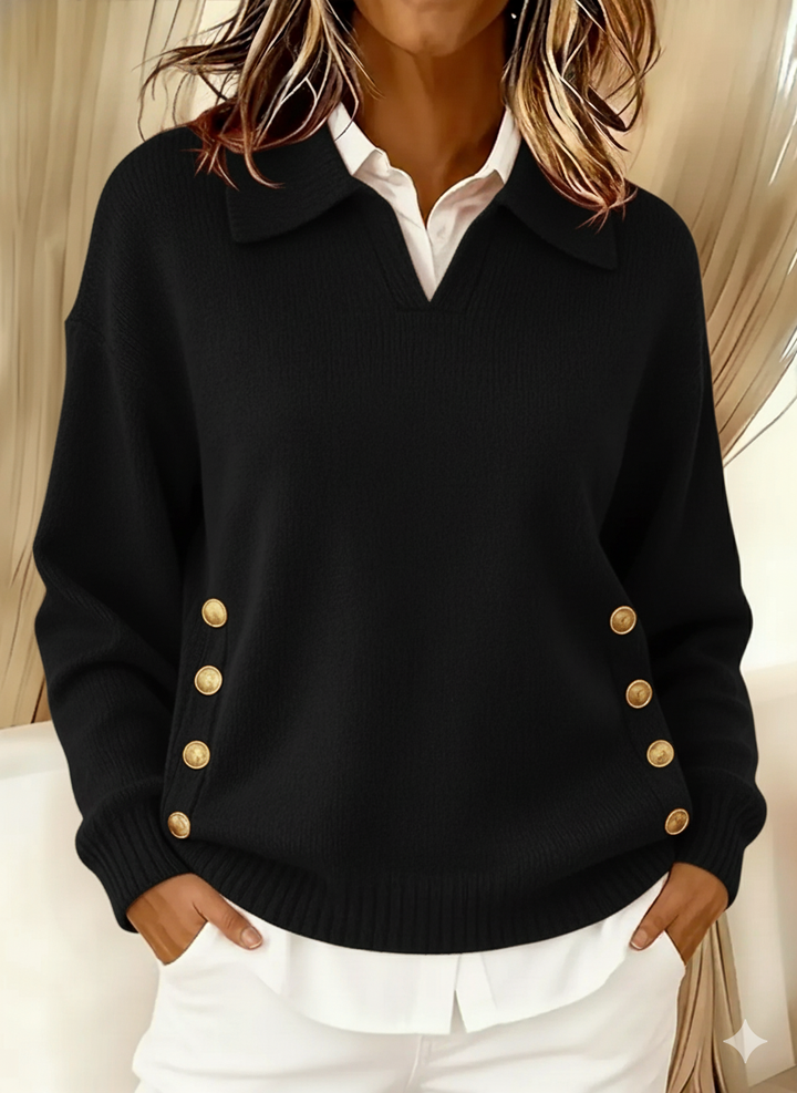 Vynette™ | Pullover mit V-Ausschnitt und Kragen