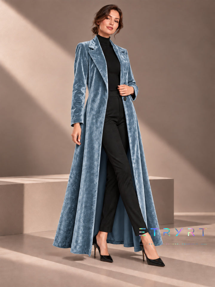 Beatrice | Samt Offene Maxi Jacke