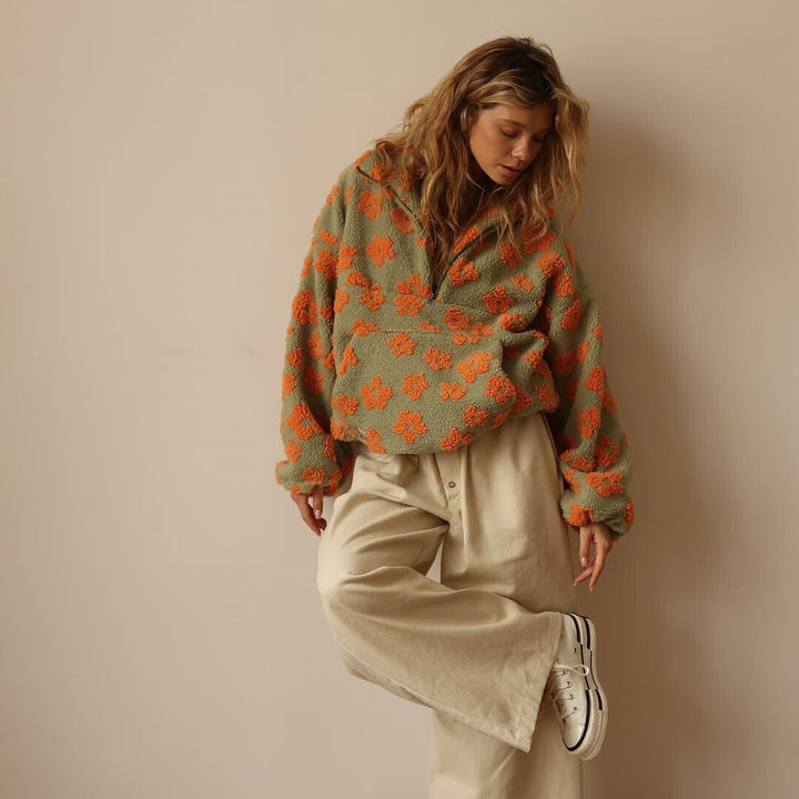 ELODIE - Floral Sweatshirt aus weichem Fleece