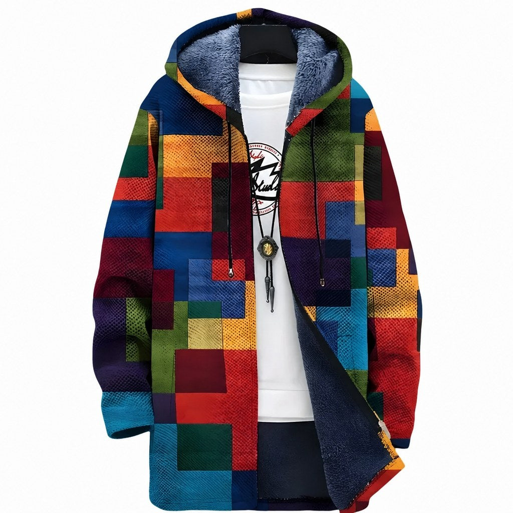 Olive, Kunst-inspirierter Zip-Hoodie